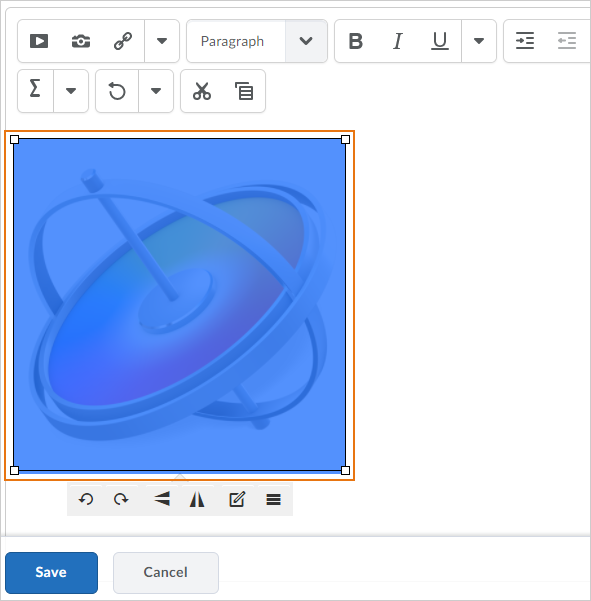 Advanced image editing screen in the HTML Editor