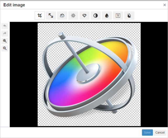 Image editing provides the ability to customize image description and sizing