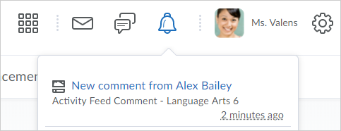 Update alert for comment made on Activity Feed post