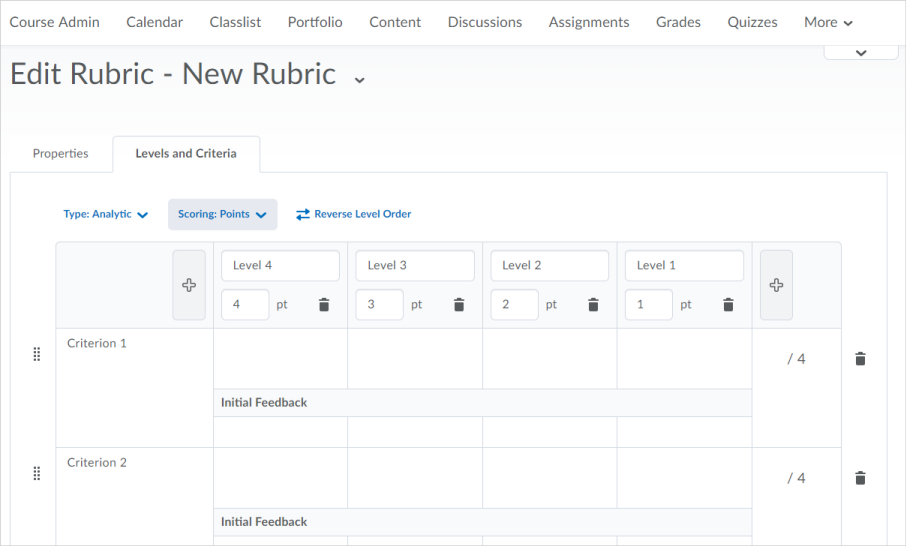 The new rubric creation experience