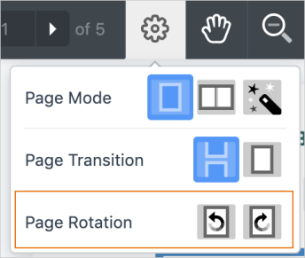 Page rotation options available