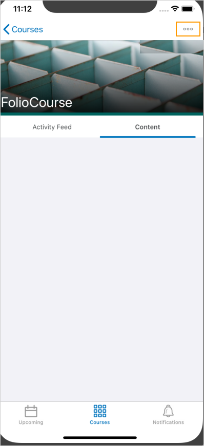 The Course Homepage screen displaying the ellipses (...) icon