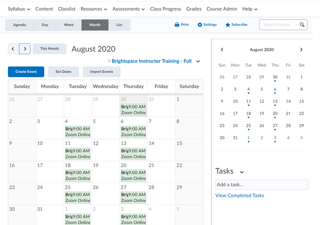 zoom calendar