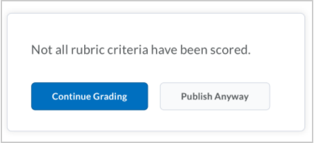 The partial evaluation warning dialog appears the same, but has updated default behavior.